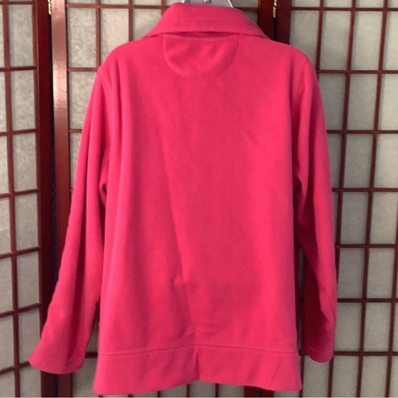 CALVIN KLEIN Performance Fleece 1X Zip Up Coat Pink Jacket Plus Size Logo Sleeve - Picture 5 of 7